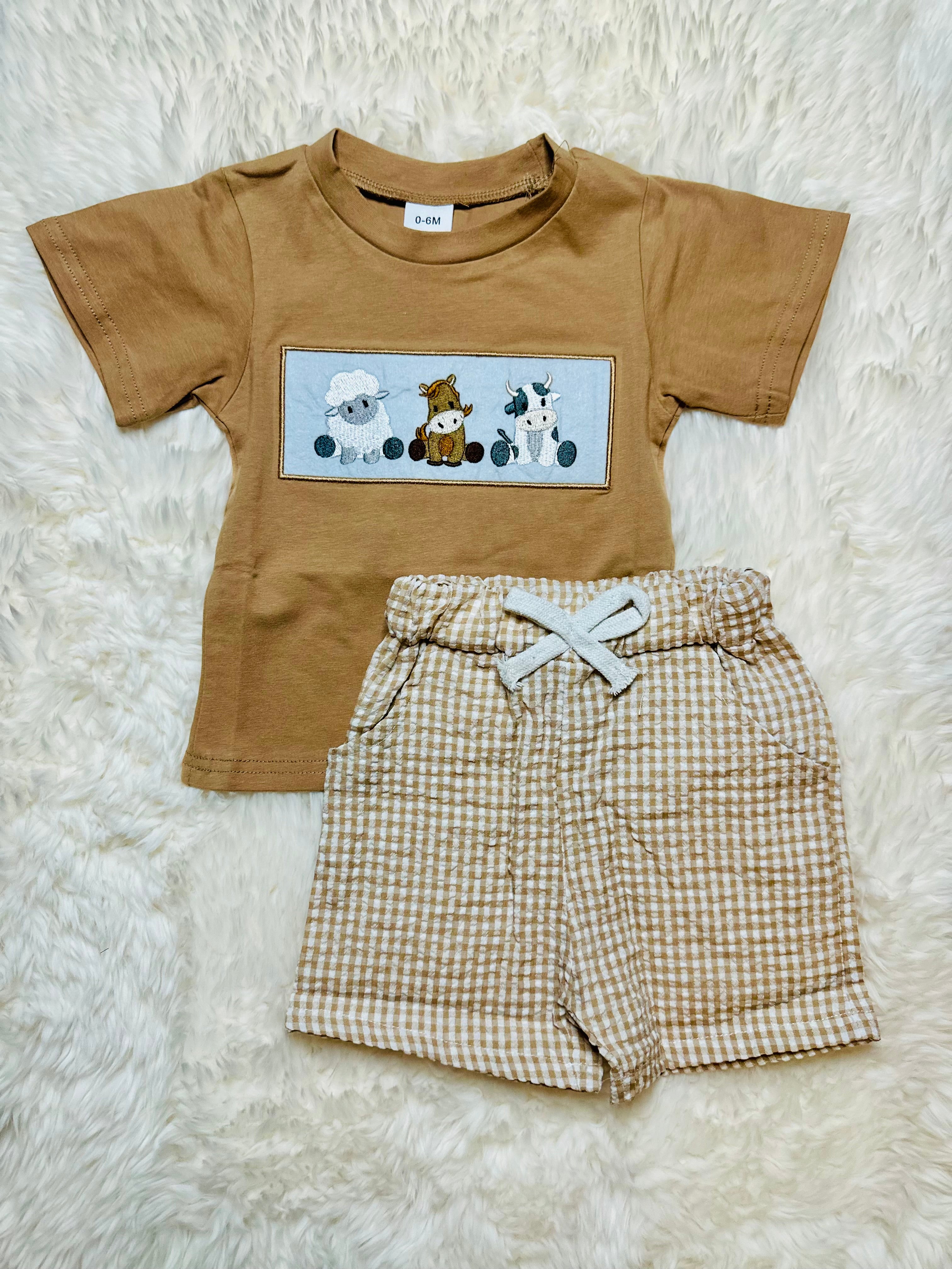 Embroidered Cow Set