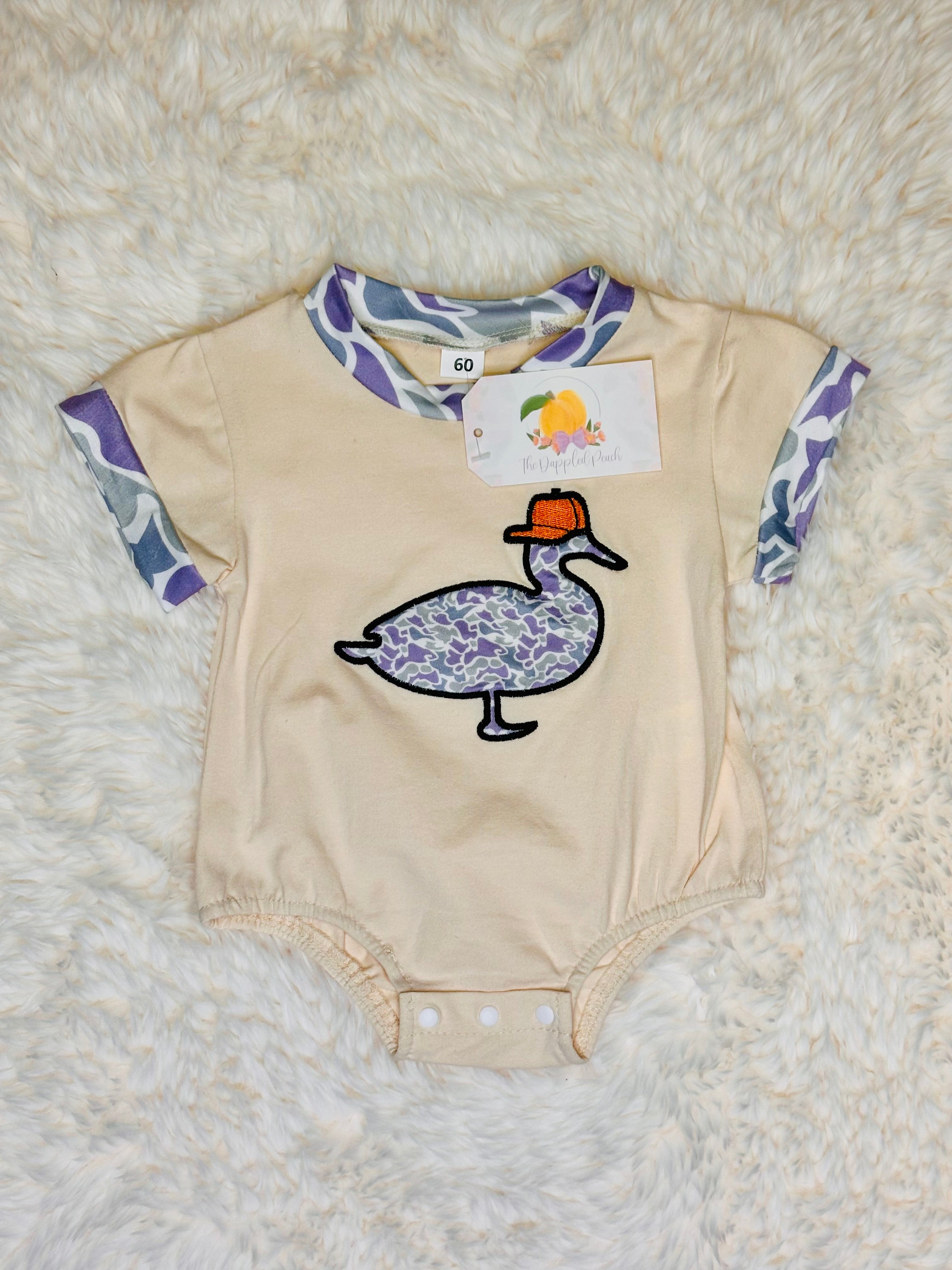 Embroidered Duck Hat Onesie