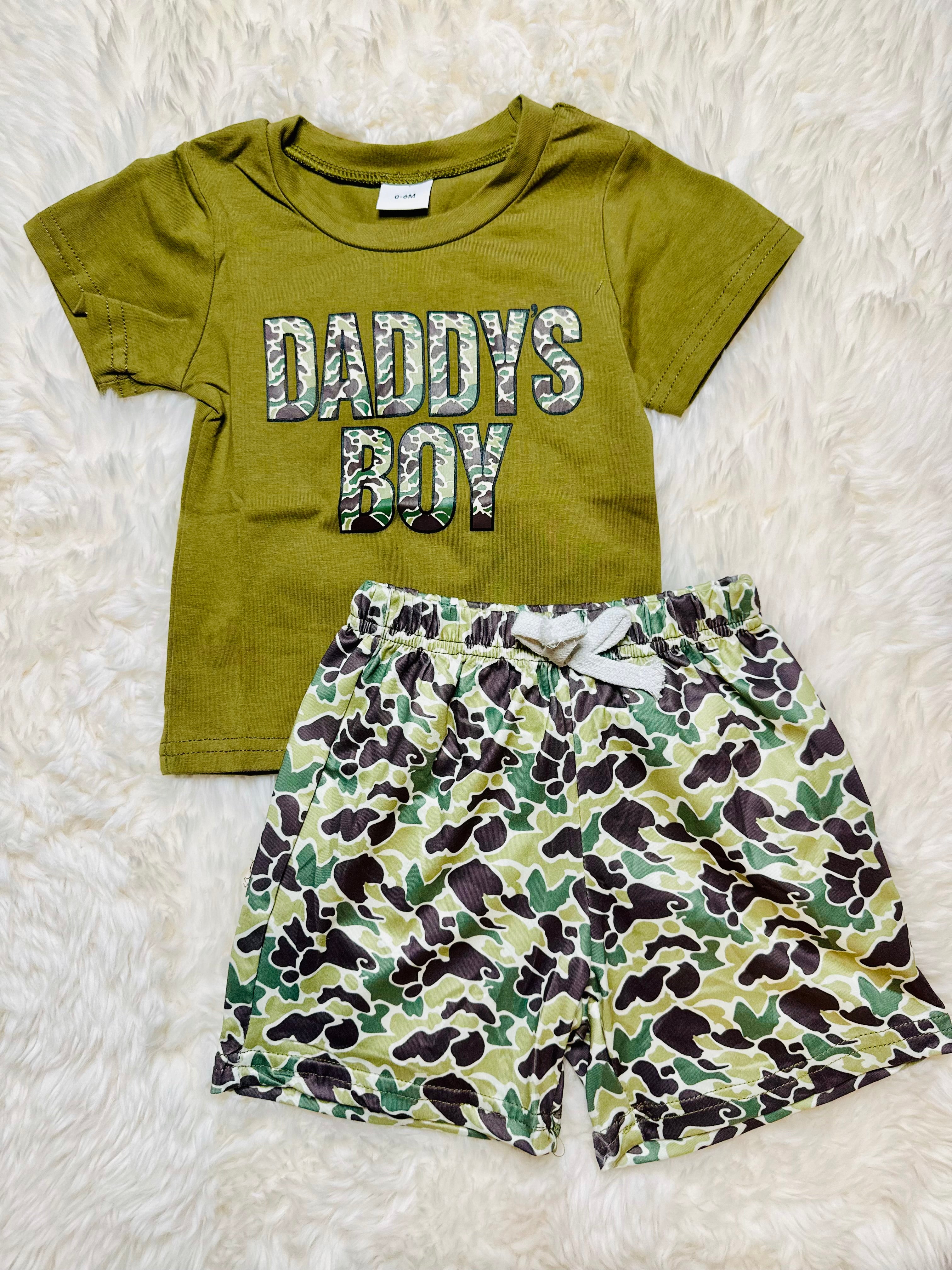 Green Camo Daddy's Boy Set