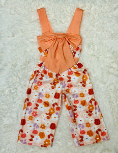 Pumpkin Floral Romper