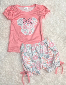 Pink Ears Shorts Set