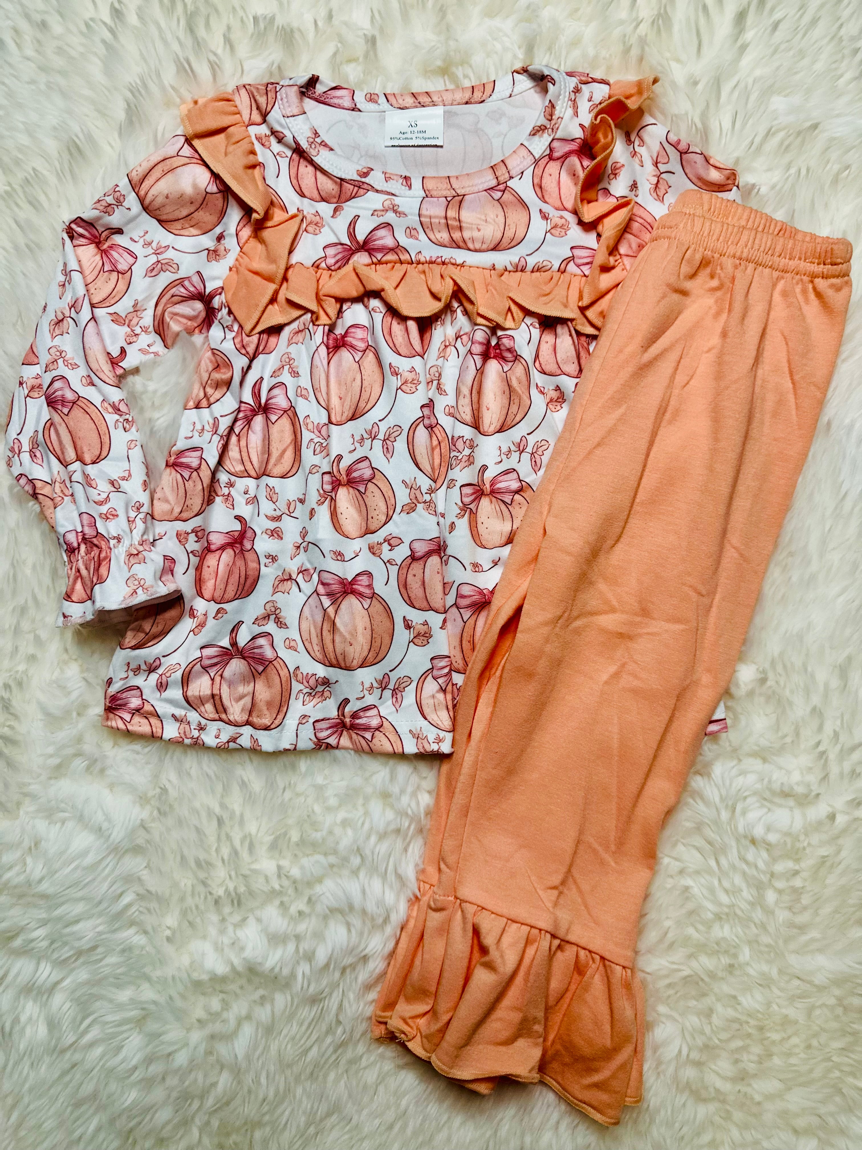 Pink Pumpkin Ruffle Set