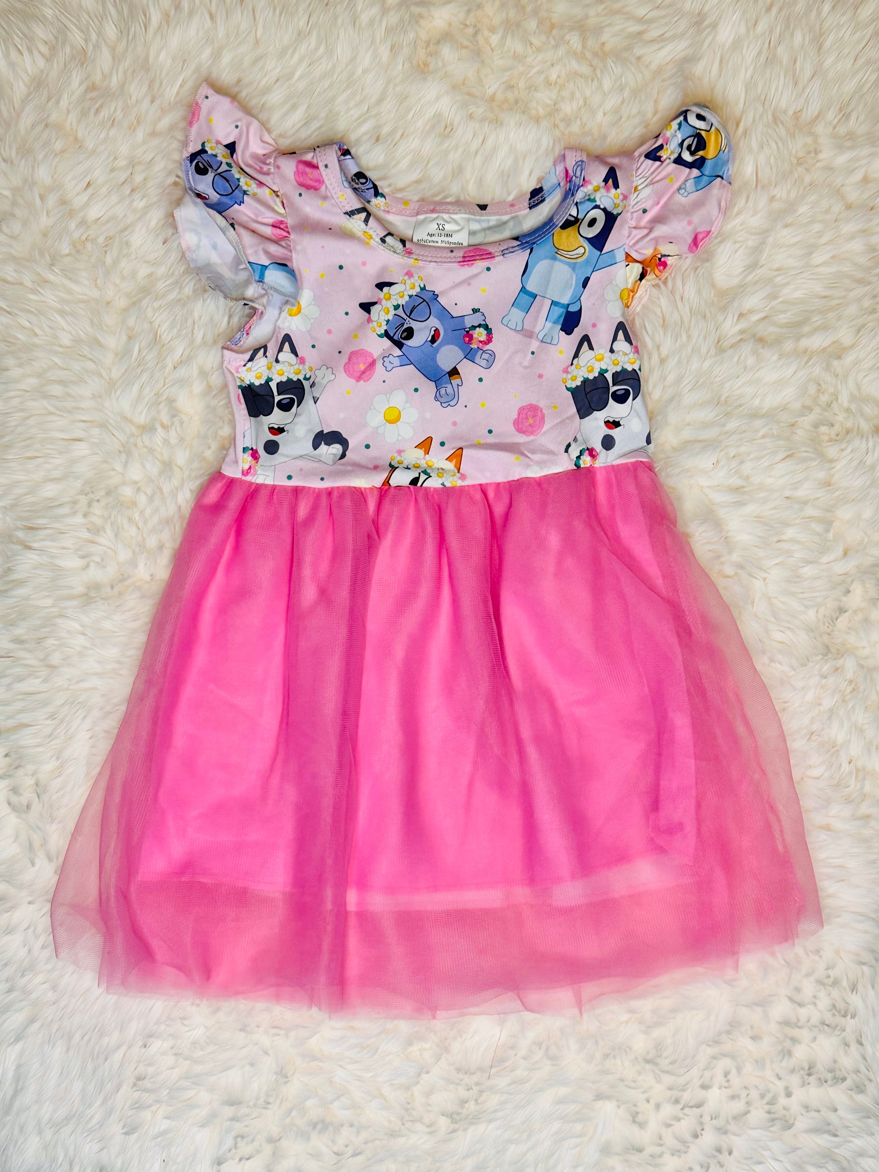 Blue Dog Pink Tulle Dress
