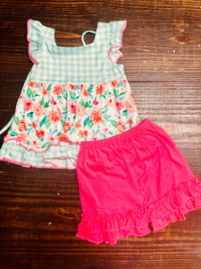 Floral Ruffle Top Set