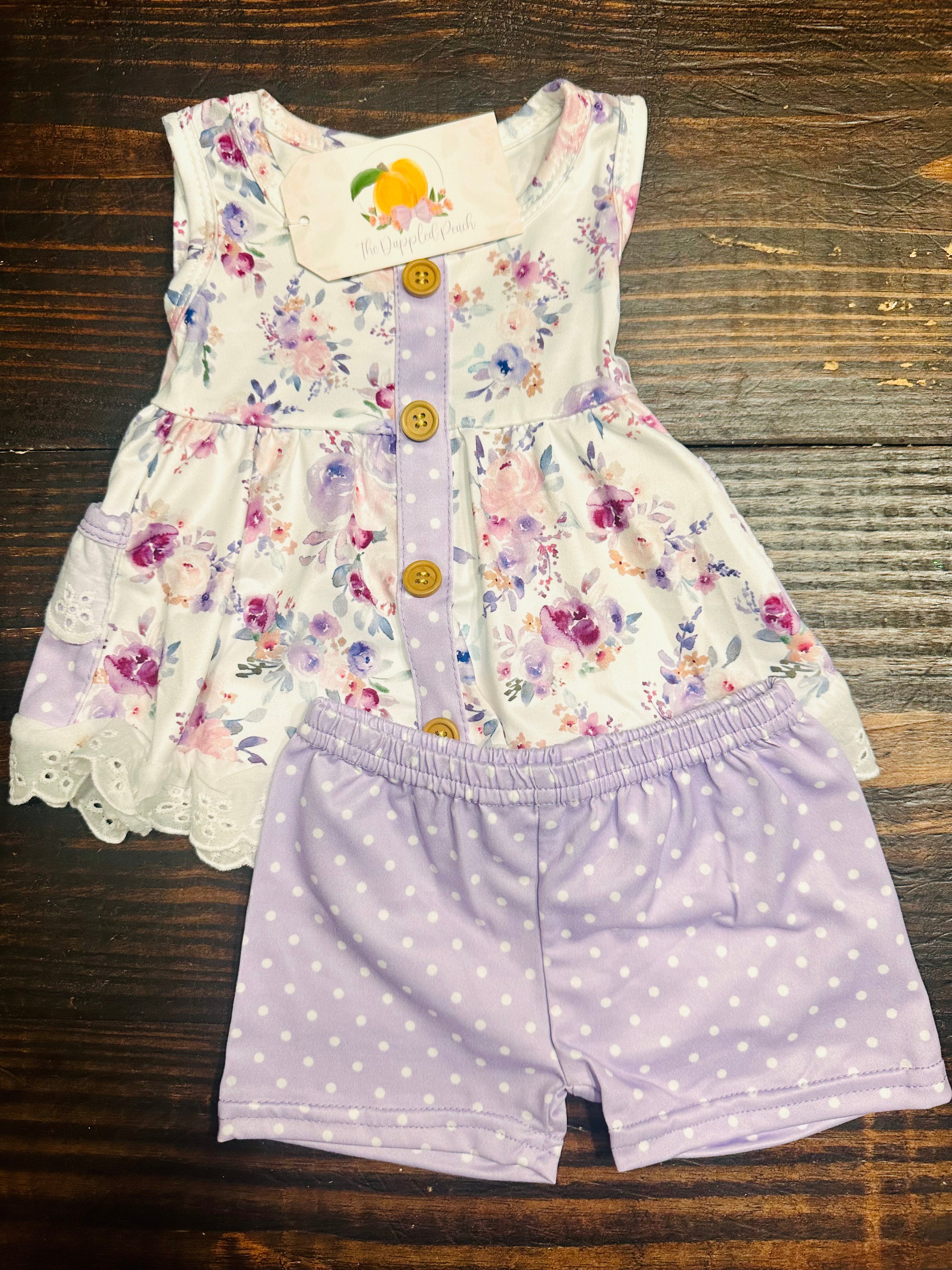 Purple Polka Dot Set