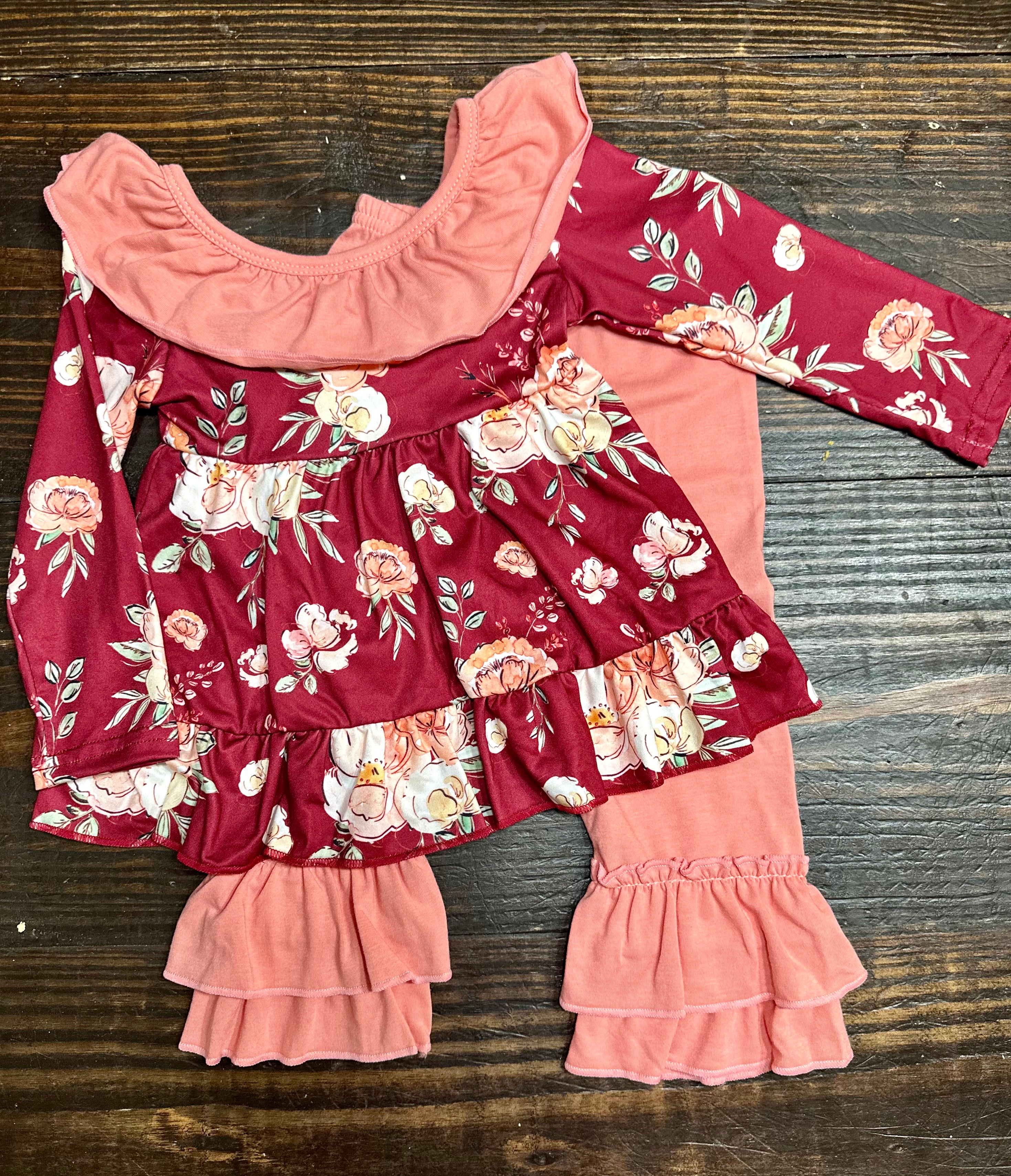 Burgundy Floral Set