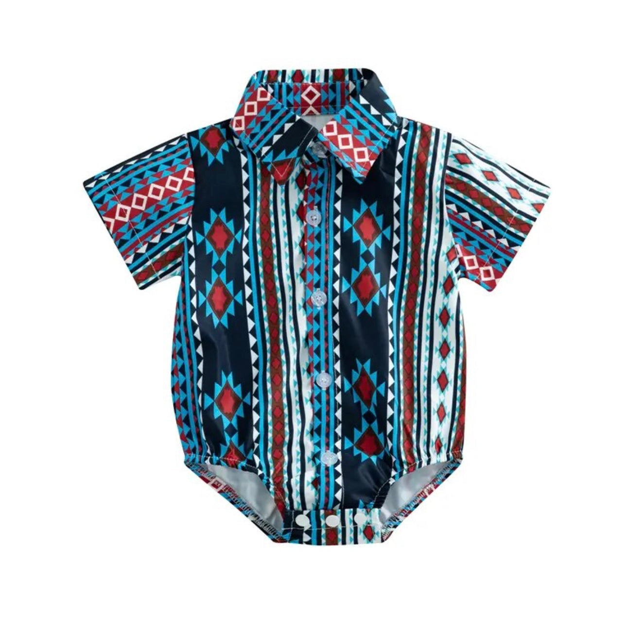 Western Button Up Onesie