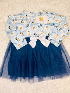 Blue Dog Twirl Dress