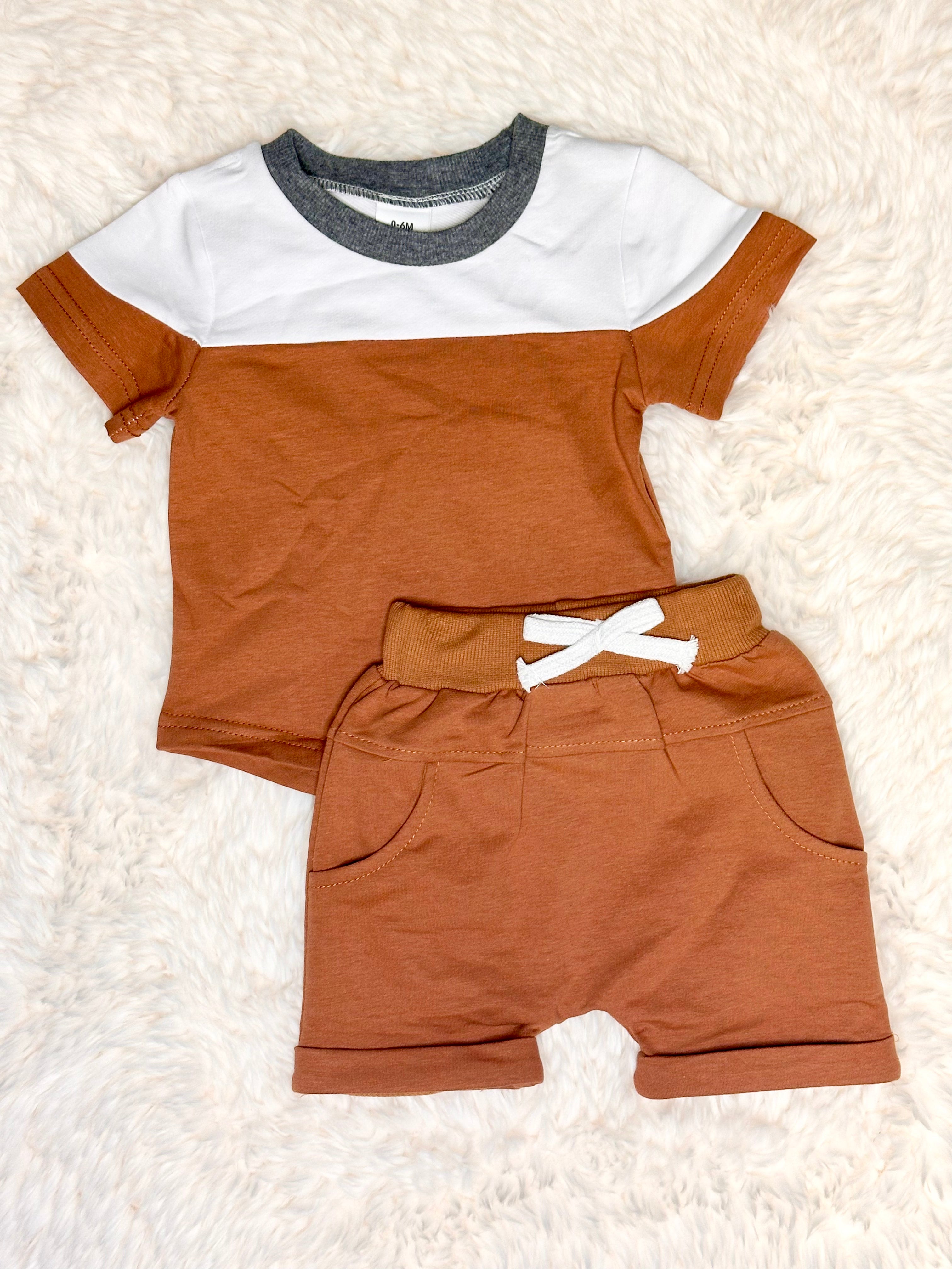 Brown Shorts Set