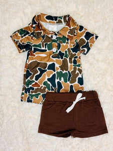 Boys Camo Shorts Set