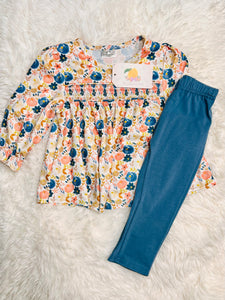 Yellow/Navy Floral Set