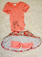Load image into Gallery viewer, Pink Embroidered Floral Skort Set
