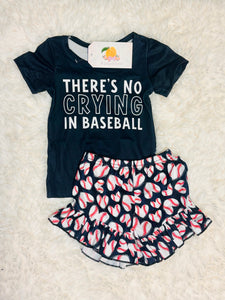 No Crying In Baseball Shorts Set