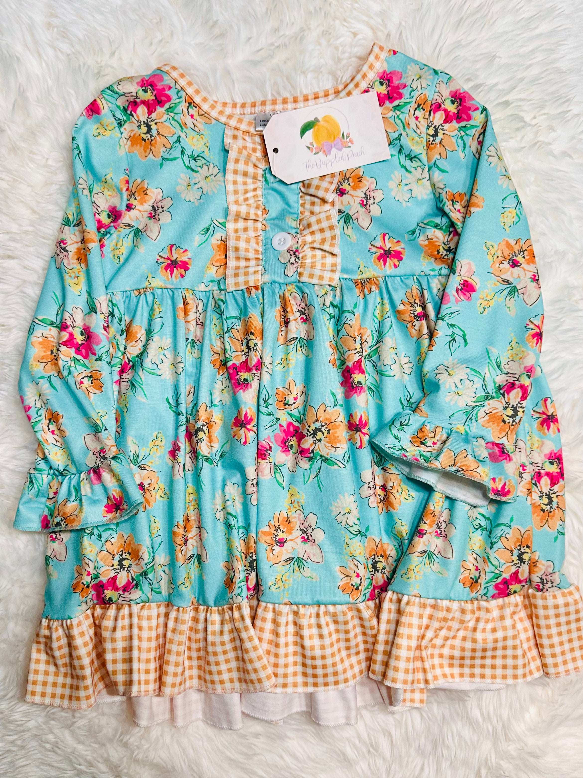 Teal Floral Dress