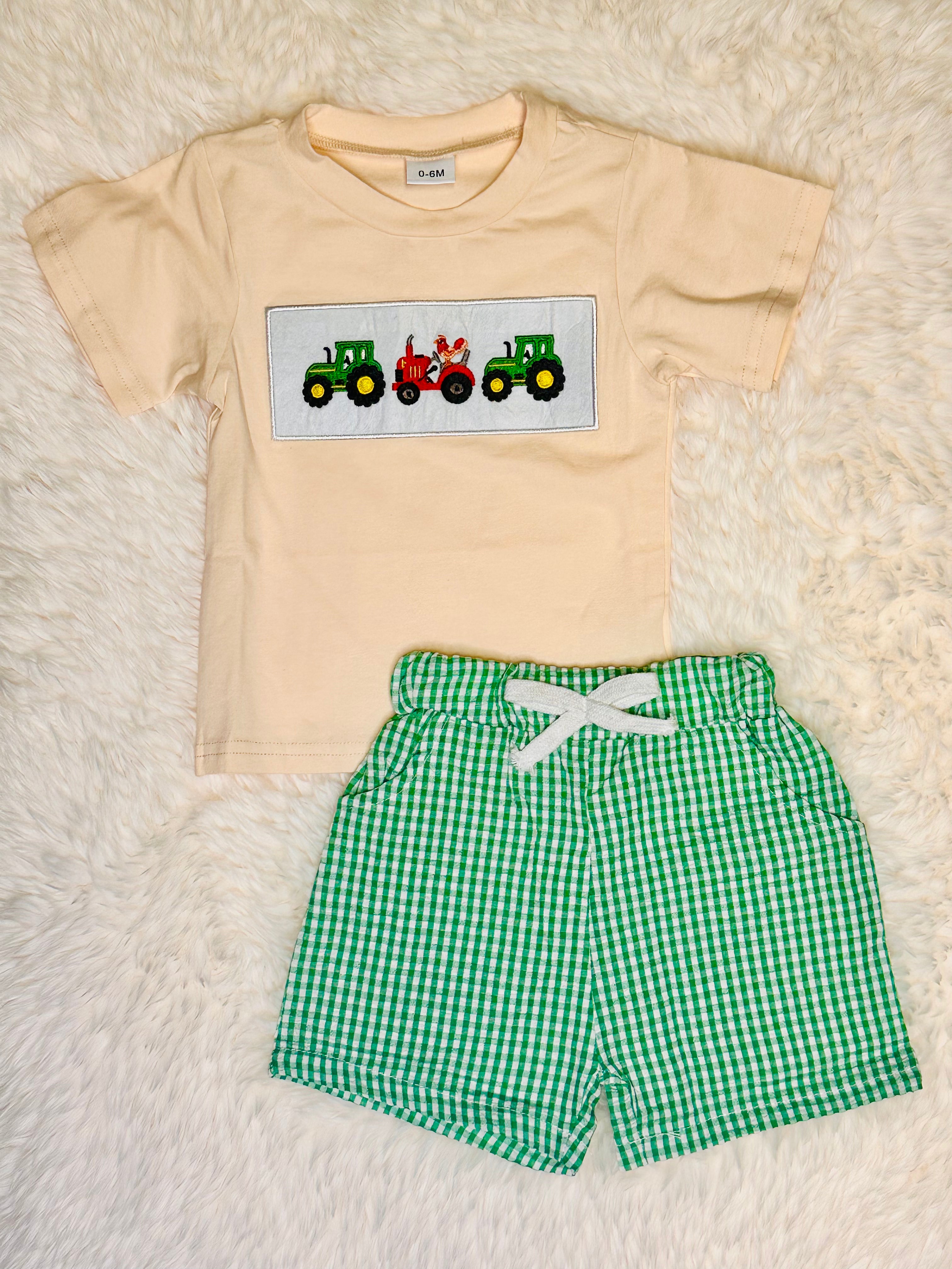 Embroidered Tractor Set