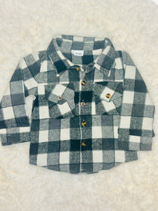 Black/White Buffalo Plaid Button Up