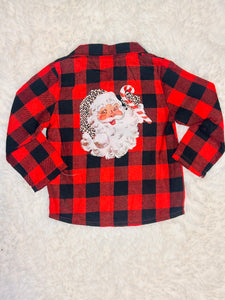 Leopard Santa Flannel