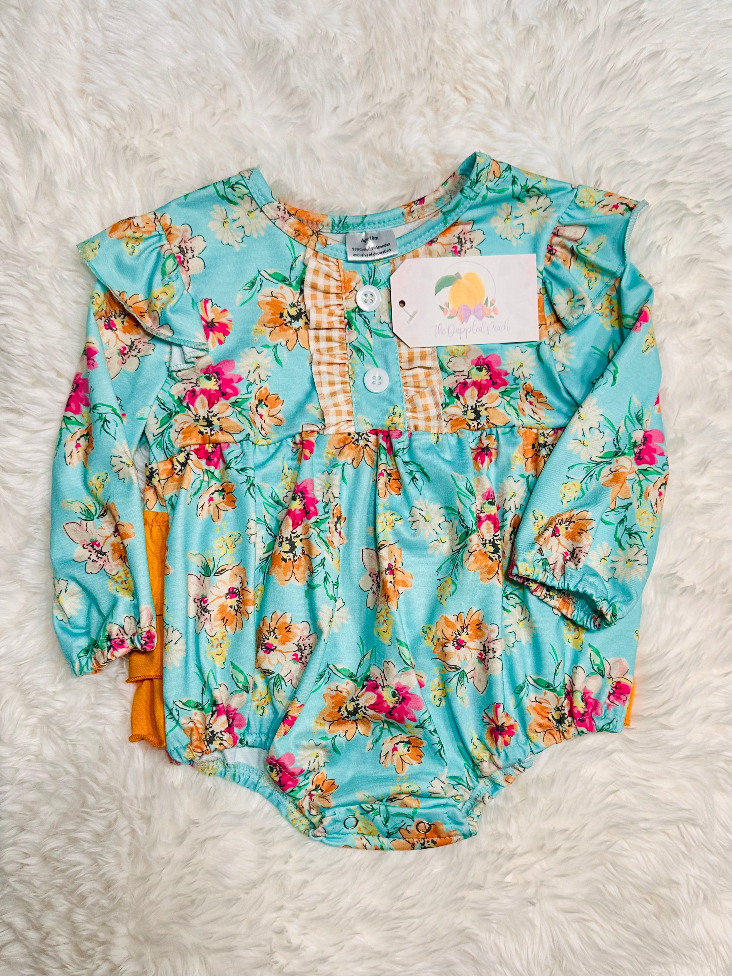 Teal Floral Bubble