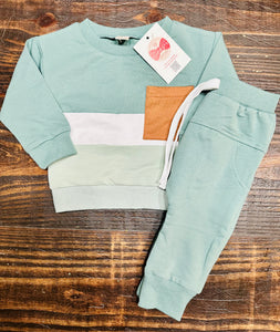 Lt/Green Jumpsuit Set