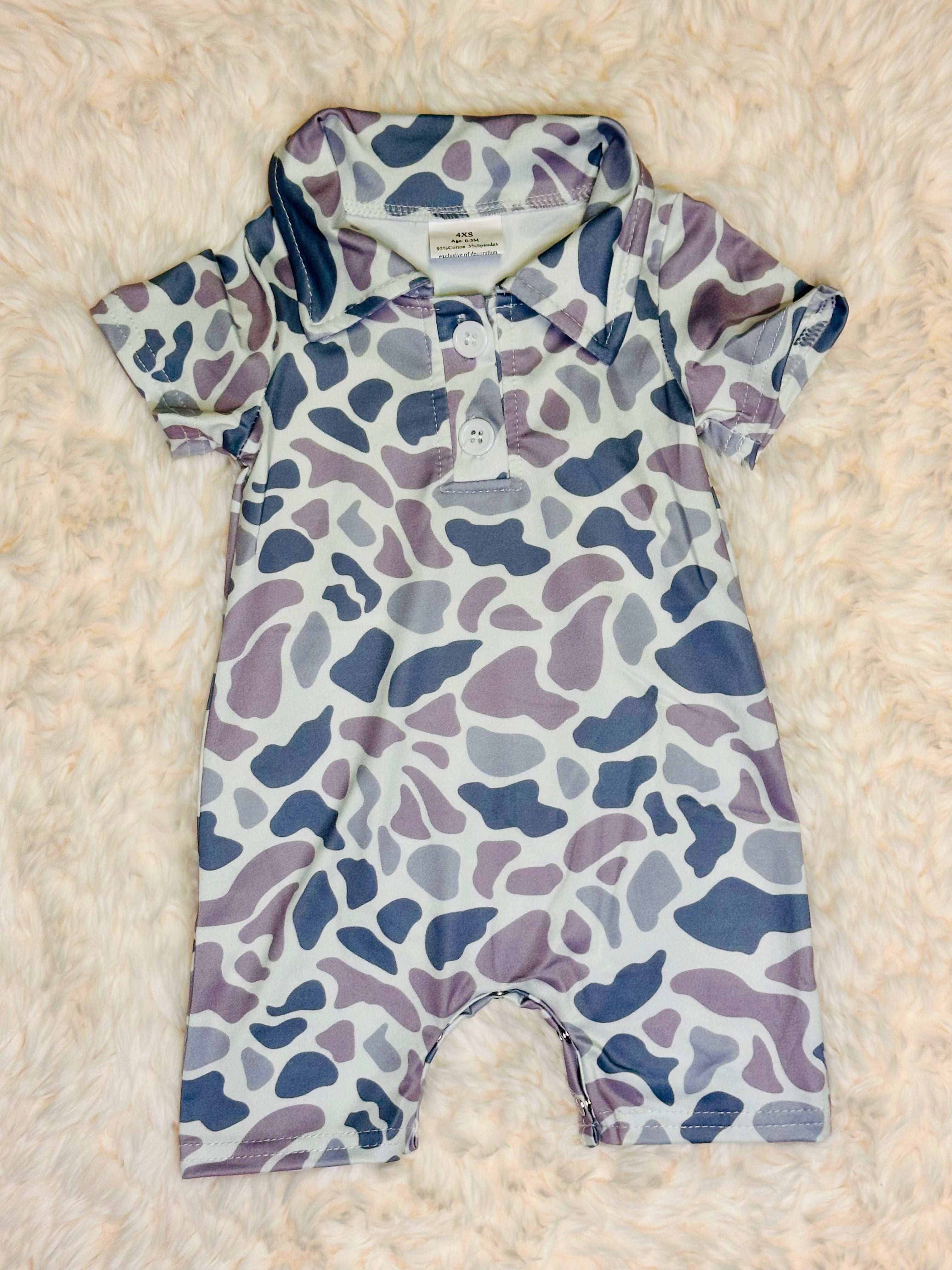 Gray Camo Romper