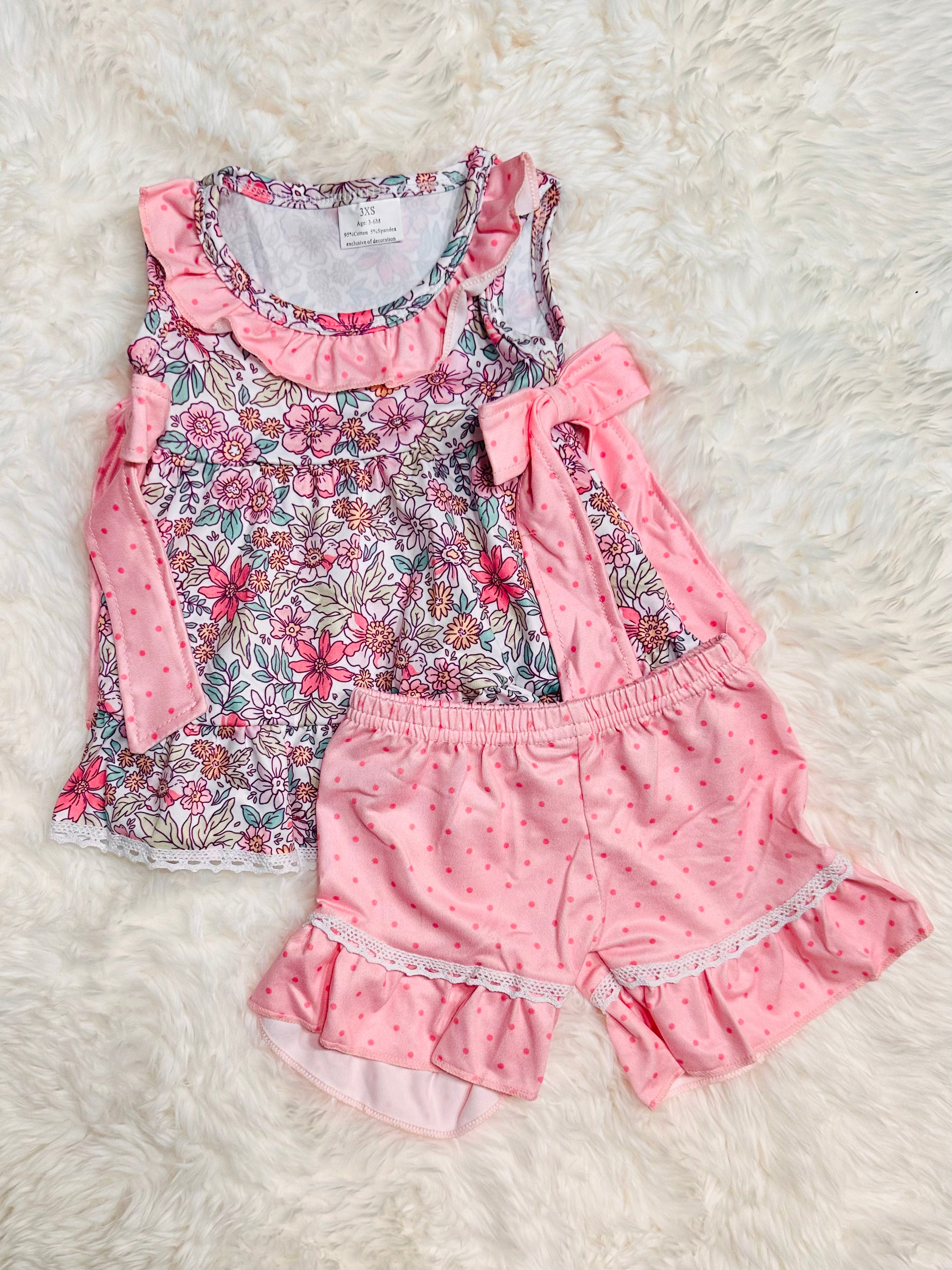 Pink Floral Lace Set