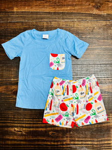 Boys Blue School Set