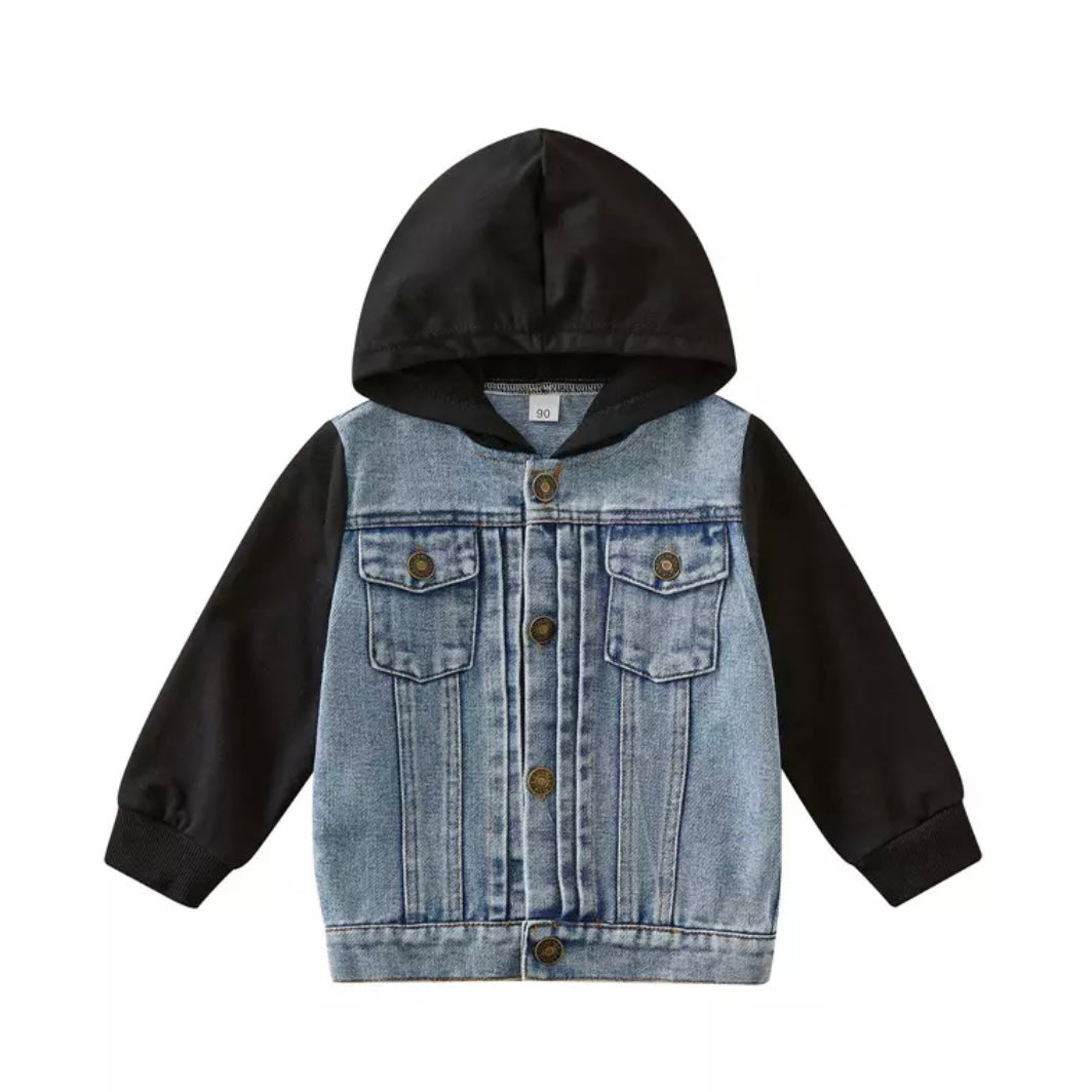 Black Hooded Jean Jacket