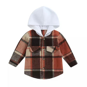 Orange Hooded Flannel